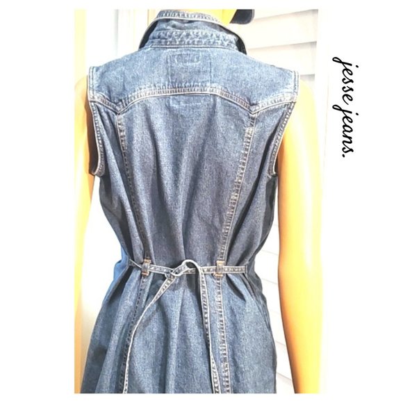 Denim Button-down tie-waist jesse jeans Dress - Picture 2 of 14